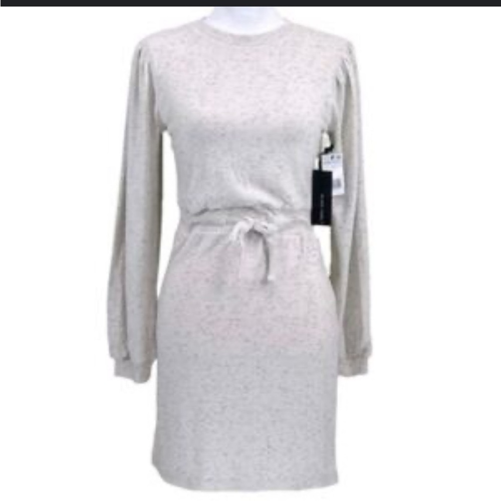 Black Tape Sweatshirt Mini Dress Oatmeal Size small nwt